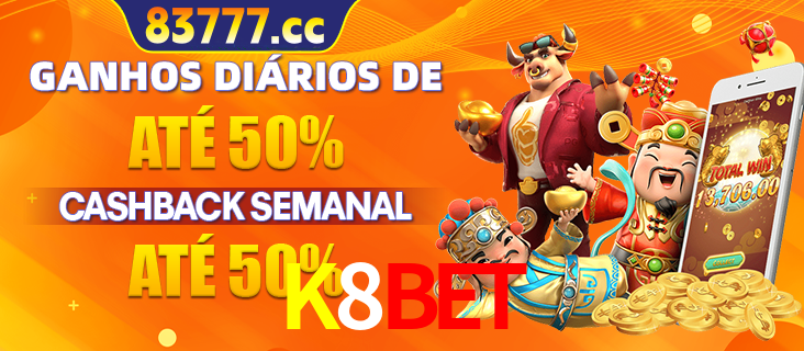 Anúncio de um membro ganhador do cassino K8BET que ganhou R$2.193.486,00 jogando o slot PG Fortune Tiger, com os mascotes do jogo comemorando o prêmio.